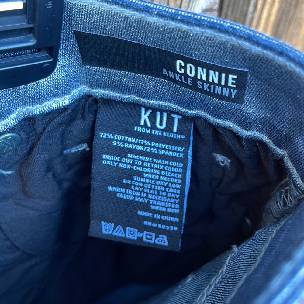 Kut From The Kloth Pants 8 Connie Ankle Zip Silver NWT Skinny Stretch New - Picture 13 of 16
